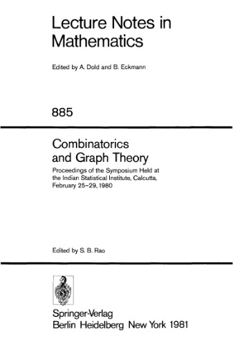 Combinatorics and Graph Theory. Proc. Symposium Calcutta, 1980