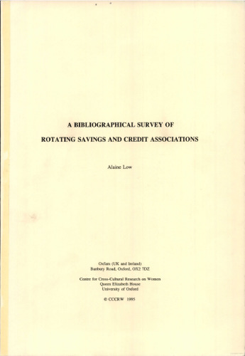 A Bibliographical Survey of Rotating Savings and Credit Associations  