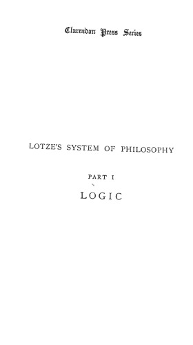 Logic - in Three Books - of Thought, of Investigation and of Knowledge (1884)  