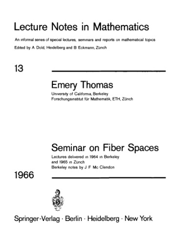 Seminar on Fiber Spaces