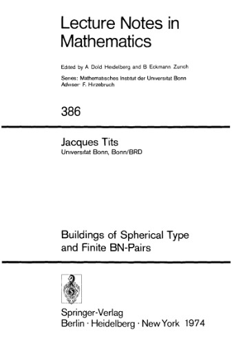 Buildings of Spherical Type and Finite BN-Pairs