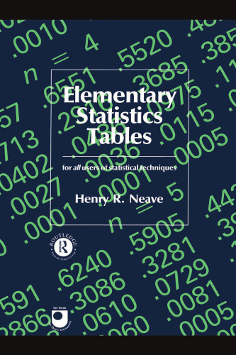 Elementary Statistics Tables (Open University Text)  