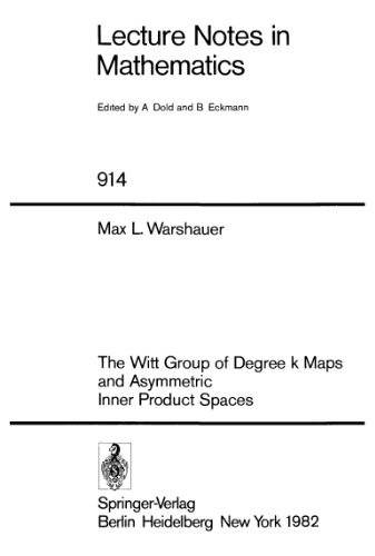 The Witt Group of Degree k Maps and Asymmetric Inner Product Spaces