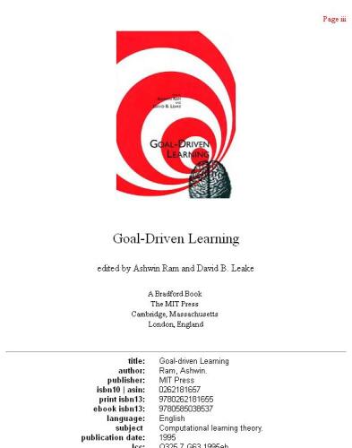 Goal-driven learning  