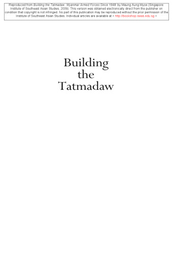 Building the Tatmadaw: Myanmar Armed Forces Since 1948  