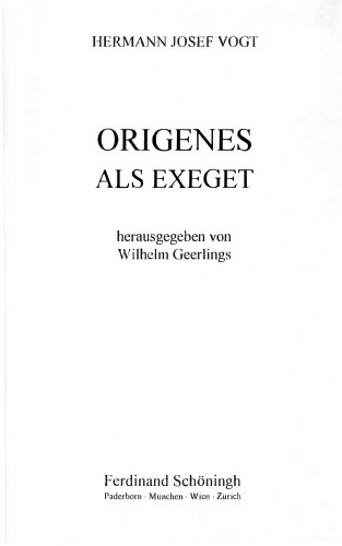 Origenes als Exeget  