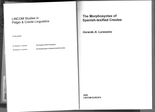 The Morphosyntax of Spanish-lexified creoles  