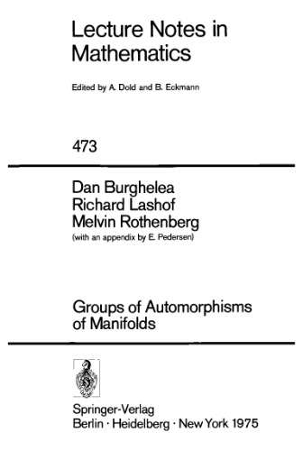 Groups of Automorphisms of Manifolds