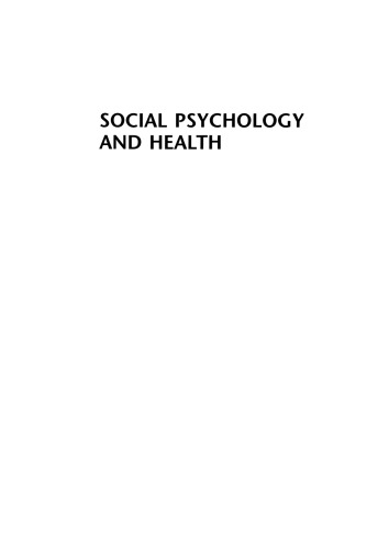 Social psychology and health  