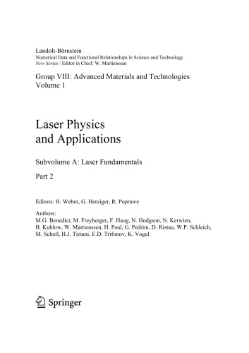 Laser physics and applications