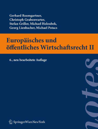 Europäisches und öffentliches Wirtschaftsrecht II, 6. Auflage