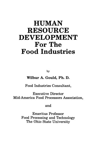 Human Resource Development: For the Food Industries  