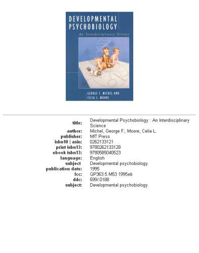 Developmental psychobiology: an interdisciplinary science  