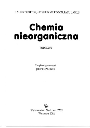 Chemia nieorganiczna: podstawy