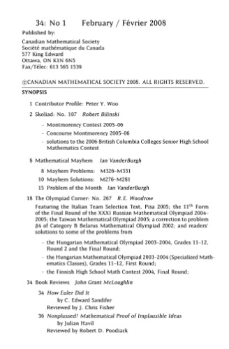 Crux Mathematicorum with Mathematical Mayhem - Volume 34 issue 1-8, 2008