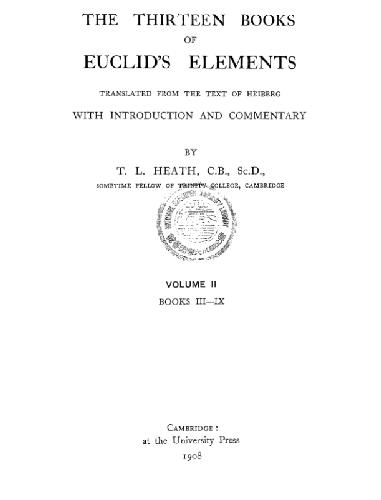 The thirteen books of Euclid's elements