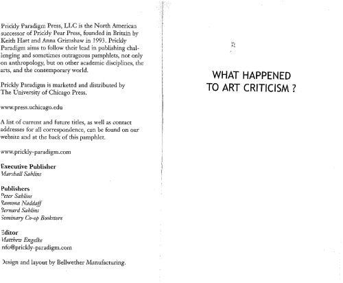 What Happened to Art Criticism?  