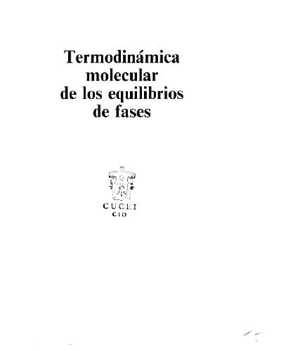 Termodinamica molecular de los equilibrios de fase