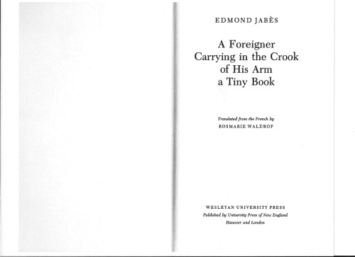 A Foreigner Carrying in the Crook of His Arm a Tiny Book  