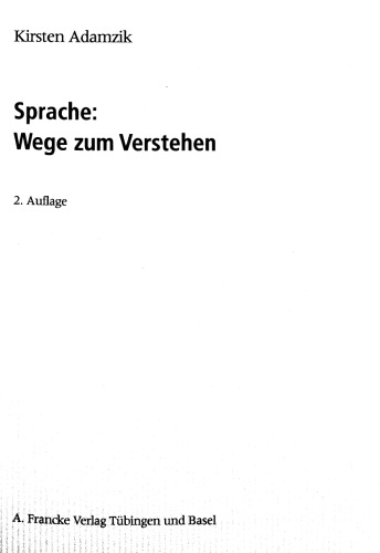 Sprache: Wege zum Verstehen, 2. Auflage  