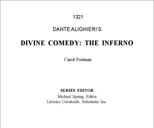 Dante Alighieri’s Divine Comedy: The Inferno  