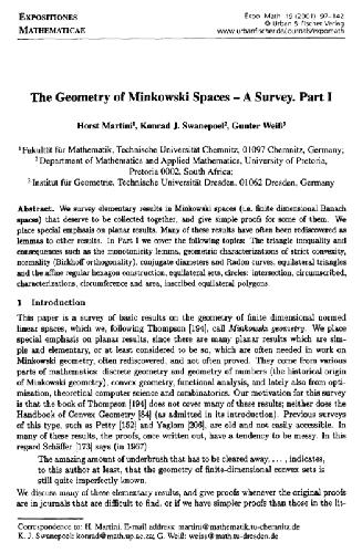 Geometry of Minkowski spaces. Survey