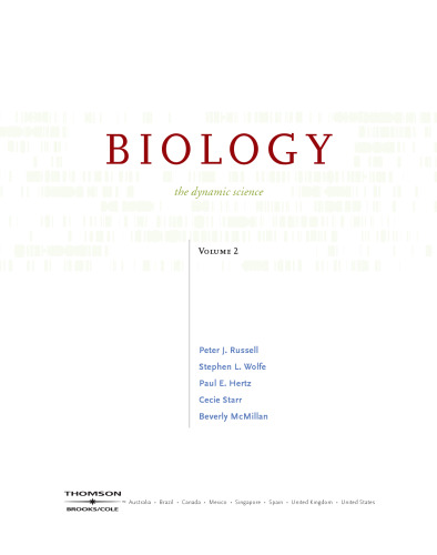 Biology: The Dynamic Science, Volume 2  