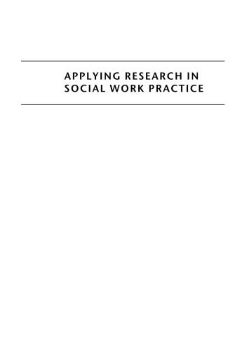 Applying Research in Social Work Practice  