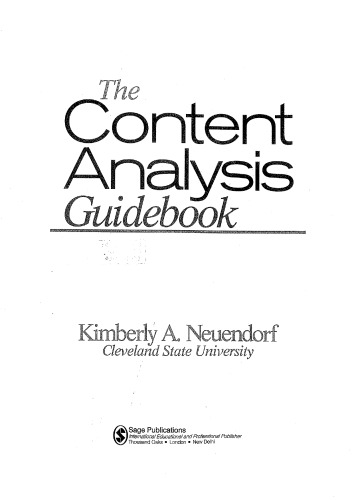 The Content Analysis Guidebook  