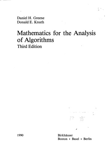 Mathematics for the analysis of algorithms