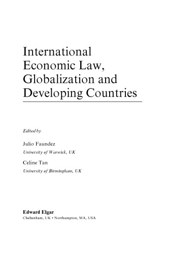 International Economic Law, Globalization and Developing Countries  