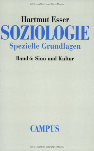 Soziologie. Spezielle Grundlagen: Band 6: Sinn und Kultur  