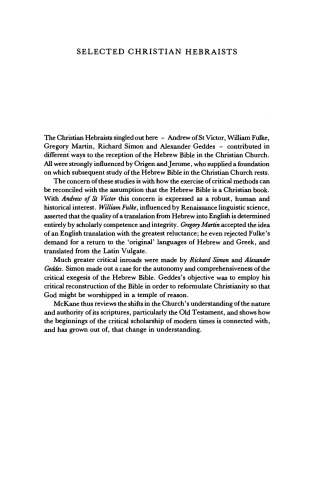 Selected Christian Hebraists  