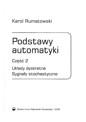 Podstawy automatyki: Układy dyskretne, sygnały stochastyczne, Part 2