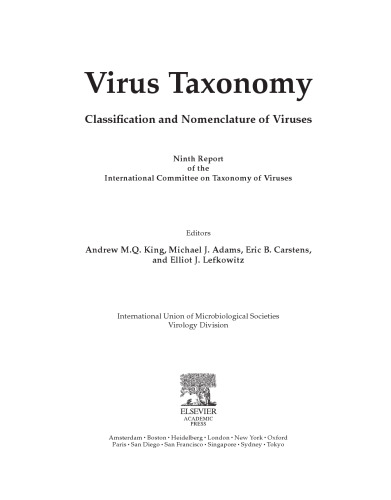 Virus Taxonomy: Ixth Report of the International Committee on Taxonomy of Viruses  