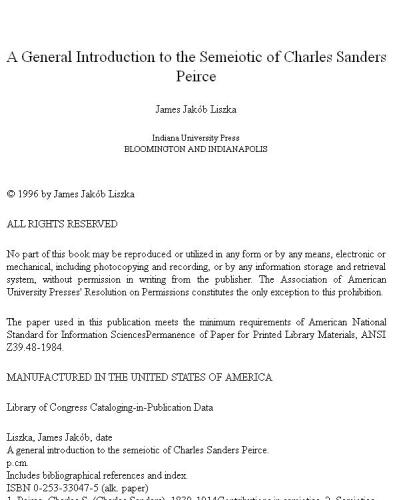 A General Introduction to the Semeiotic of Charles Sanders Peirce