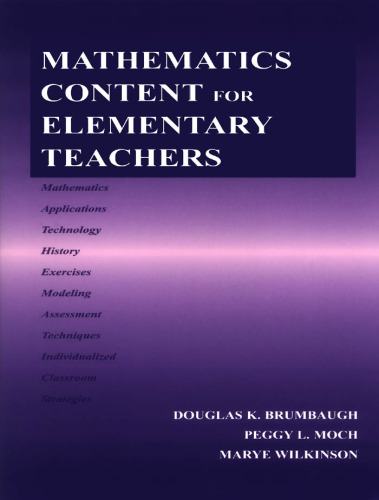 Mathematics content for elementary teachers  