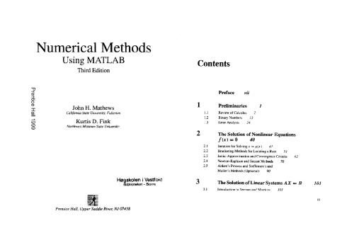 Numerical Methods Using Matlab (3th Edition)  