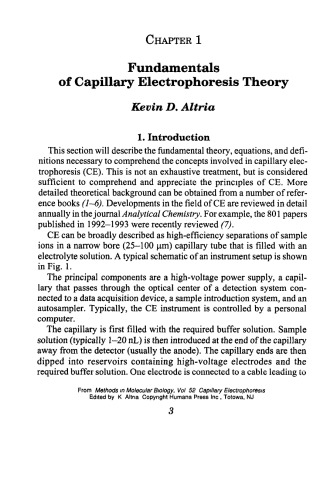 Capillary Electrophoresis Guidebook: Principles, Operation, and Applications (Methods in Molecular Biology Vol 52)  