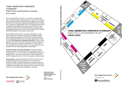 Third Generation Corporate Citizenship - Public Policy and Business in Society  