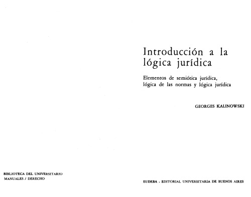 Introducción a la lógica jurídica