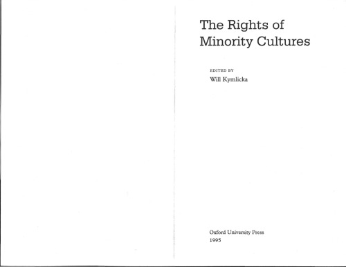 The rights of minority cultures  