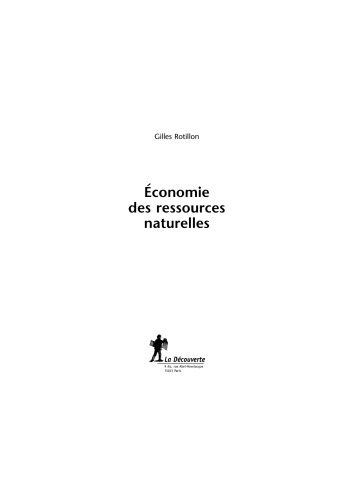 Économie des ressources naturelles  