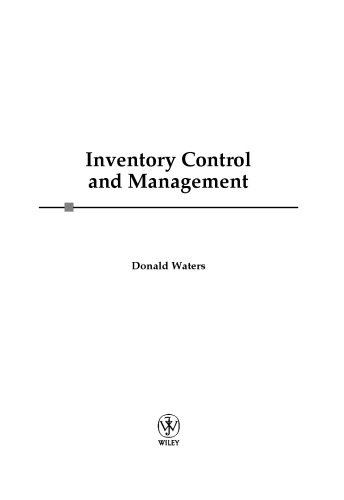 Inventory Control and Management, 2nd Edition  