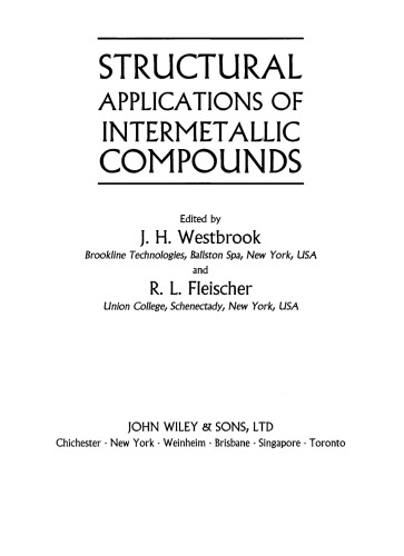 Intermetallic Compounds, Volume 3, Structural Applications of  