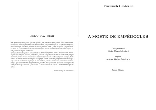 A morte de Empédocles - ed. bilíngue pt-de