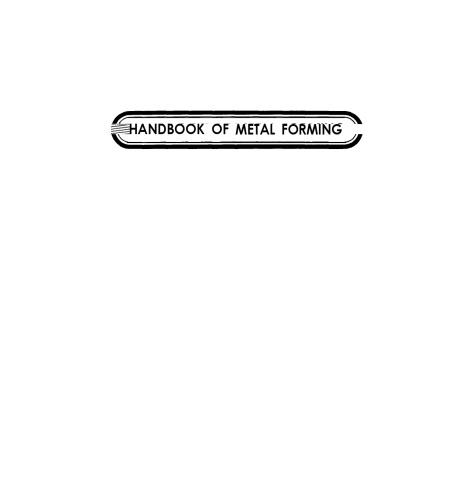 Handbook of Metal Forming  