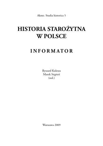 Historia starożytna w Polsce. Informator