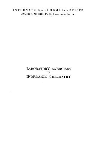 Laboratory Exercises in Inorganic Chemistry