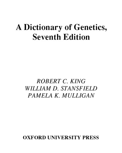 A Dictionary of Genetics